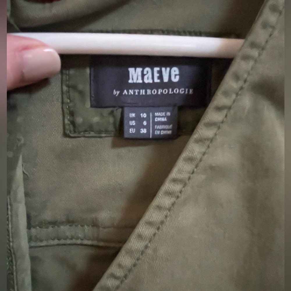 Anthropologie Maeve Army Green Cargo Dress - Picture 5 of 7